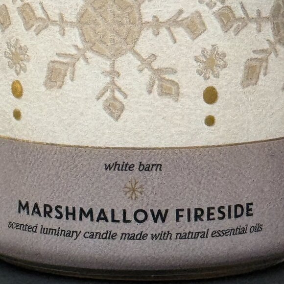 BBW Marshmallow Fireside White Barn Bath & Body Works Mason Single Wick Candle - Picture 3 of 10